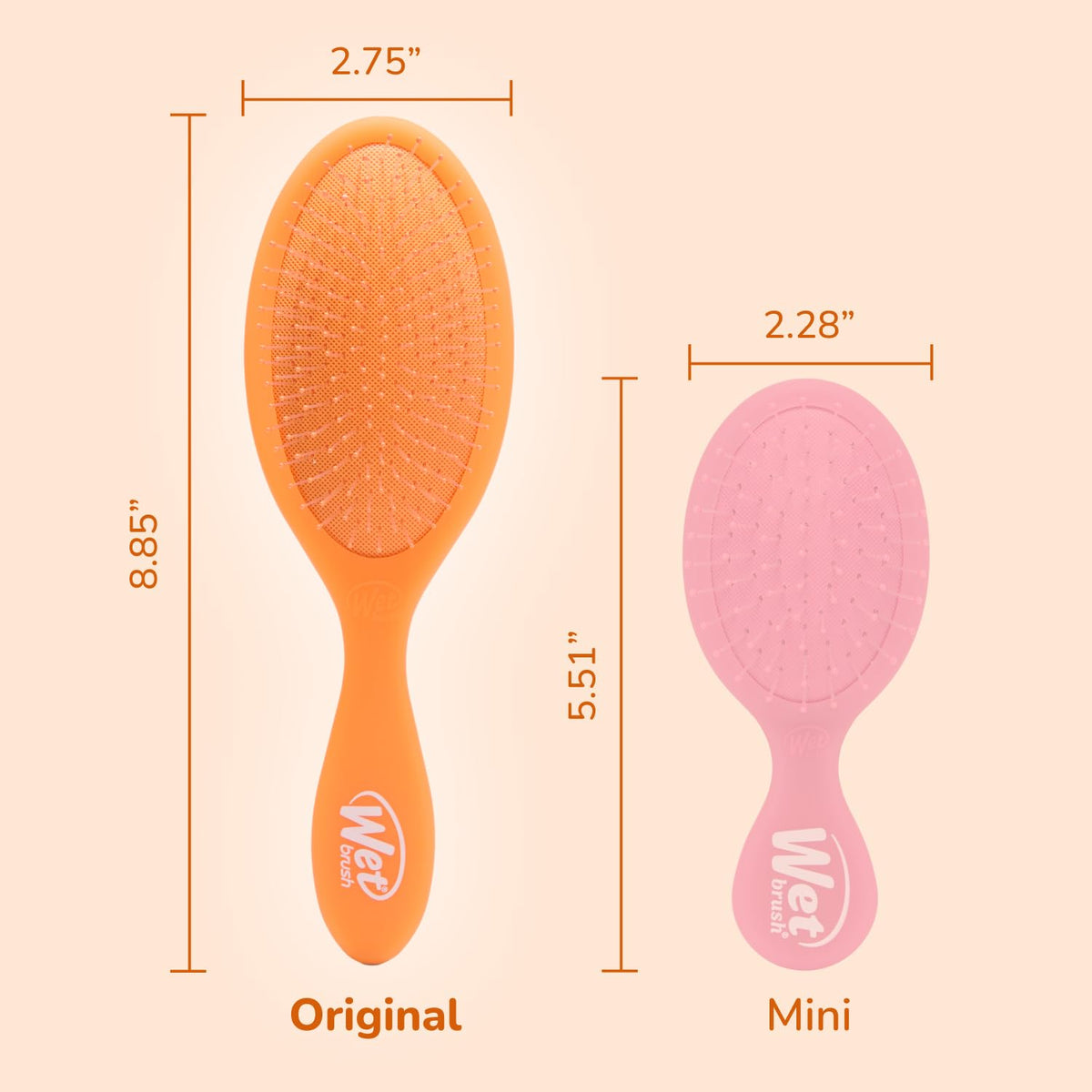 Wet Brush Original Detangler Orange Crush close-up of bristles