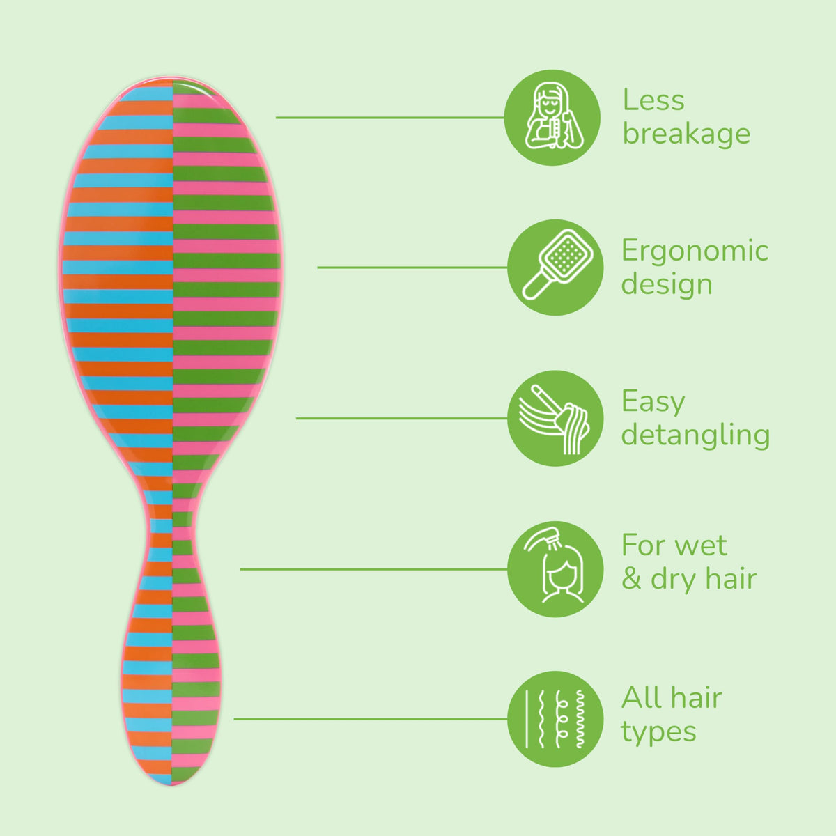 Wet Brush Original Detangler side view showing ergonomic handle