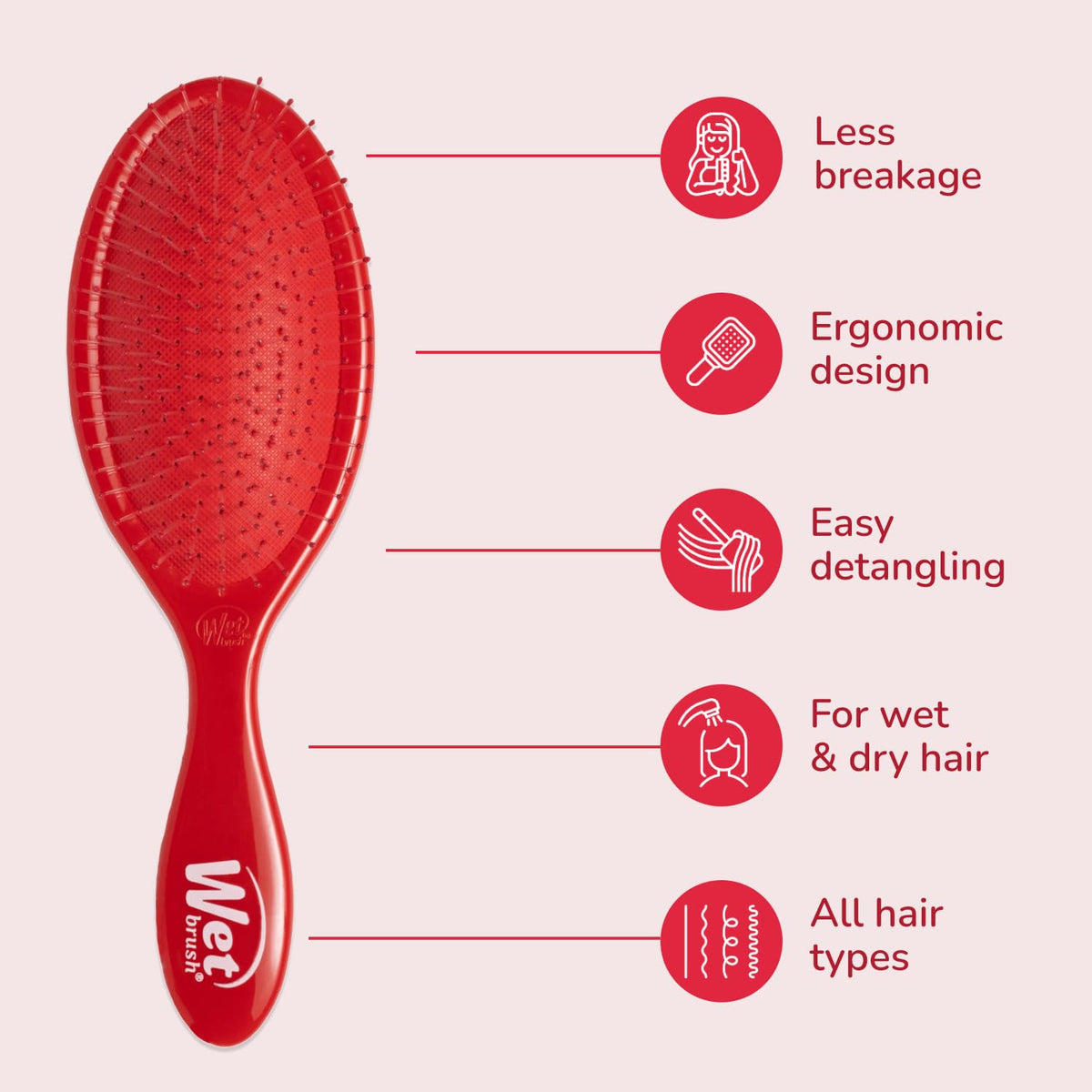 Wet Brush Original Detangler side view with ergonomic handle