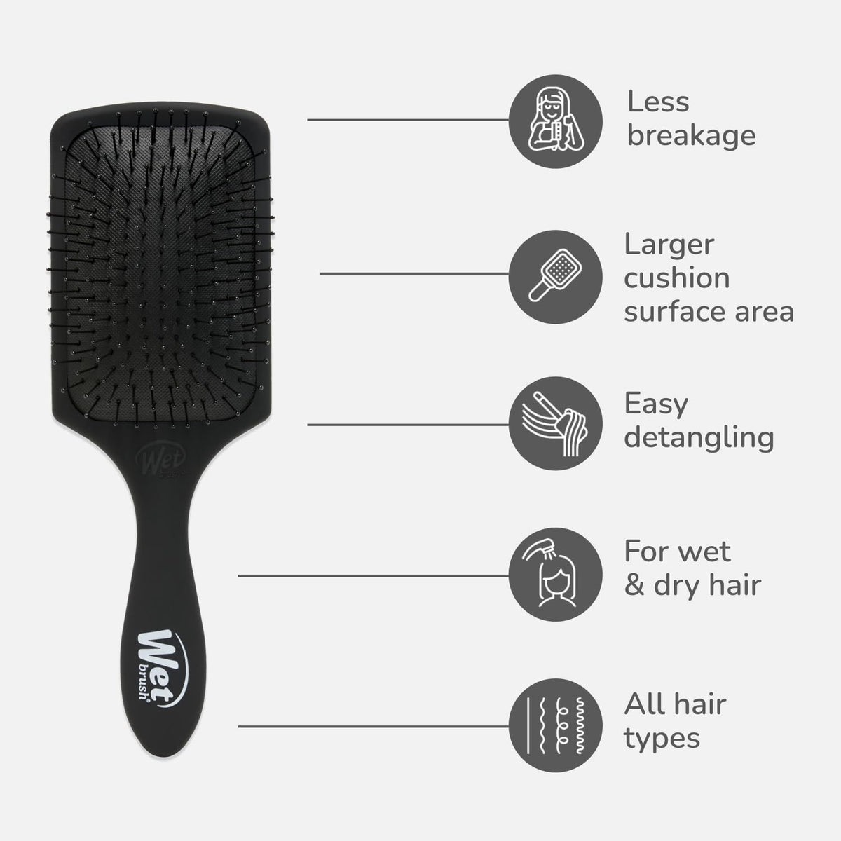 Wet Brush Paddle Detangler AquaVent design close-up