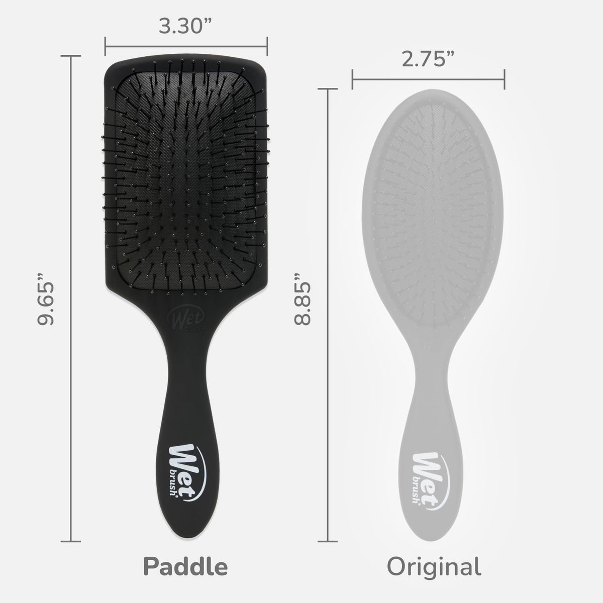 Wet Brush Paddle Detangler on a bathroom counter