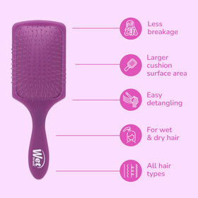 Wet Brush Paddle Detangler with AquaVent design for easy cleanup