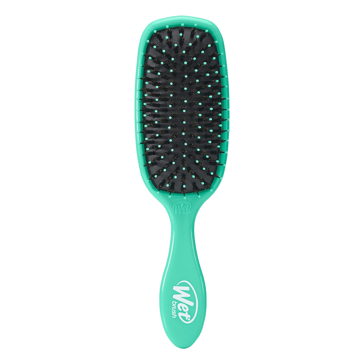 Wet Brush Shine support Aqua front view with natural boar bristles