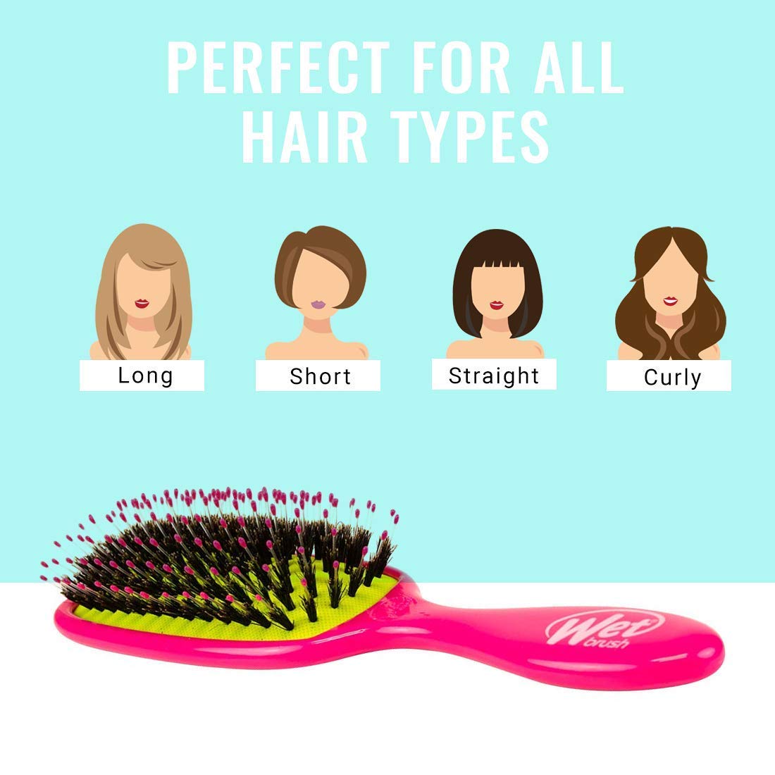 Wet Brush Shine support Hair Brush in use on curly hair