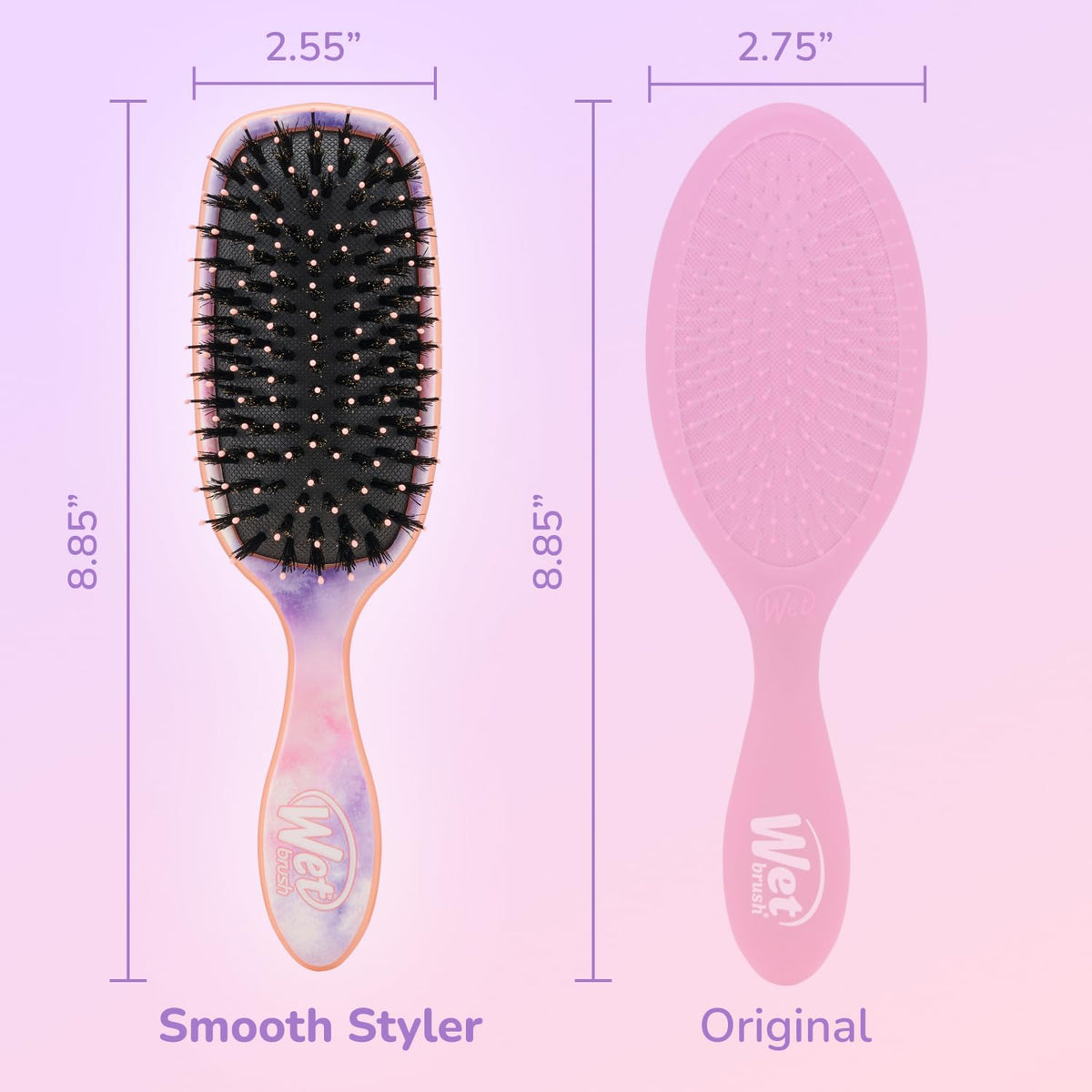 Wet Brush Shine support Paddle Brush close-up of bristles