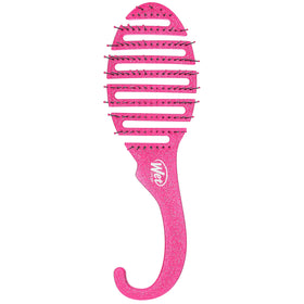 Wet Brush Shower Detangler front view in pink glitter
