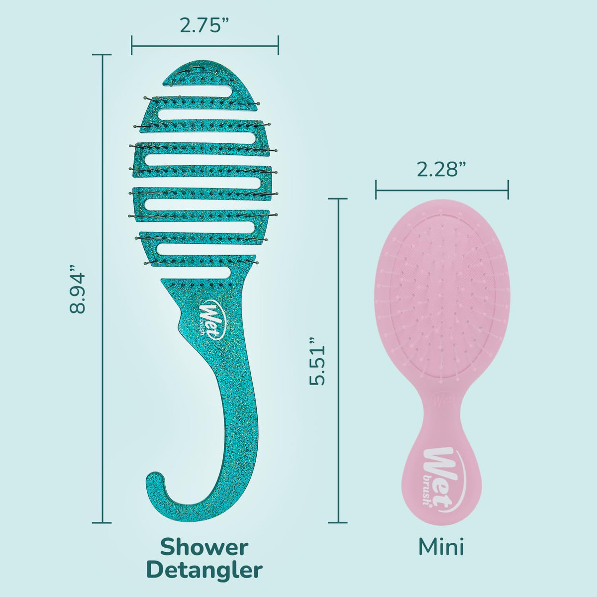 Wet Brush Shower Hair Brush Detangler in use on wet hair