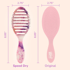 Wet Brush Speed Dry Hair Brush in lifestyle setting with hair dryer
