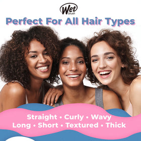 Wet Brush Speed Dry Hair Brush Ocean in use while blow-drying