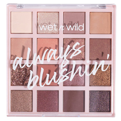 wet n wild Always Blushin' Palette front view with 16 shades