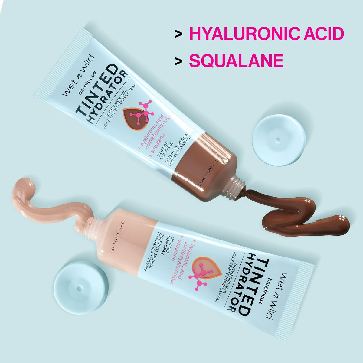 wet n wild Bare Focus Tinted Hydrator applied on skin