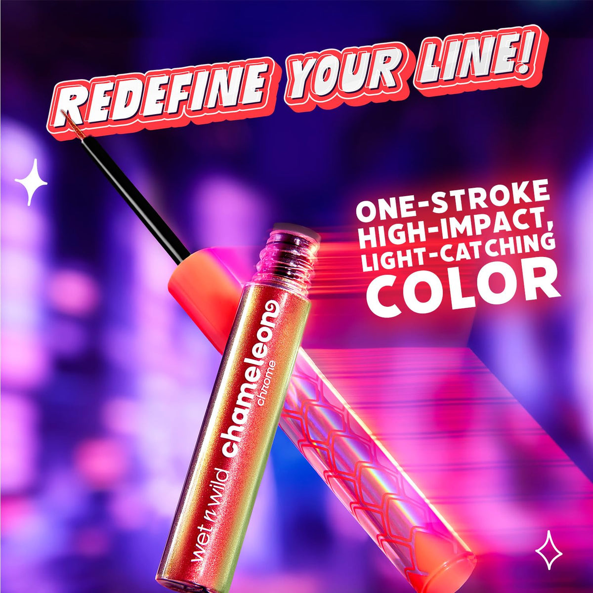wet n wild Chameleon Chrome Liquid Eyeliner precision brush tip close-up