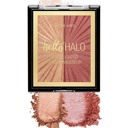 wet n wild MegaGlo Blushlighter Duo front view with shimmery finish