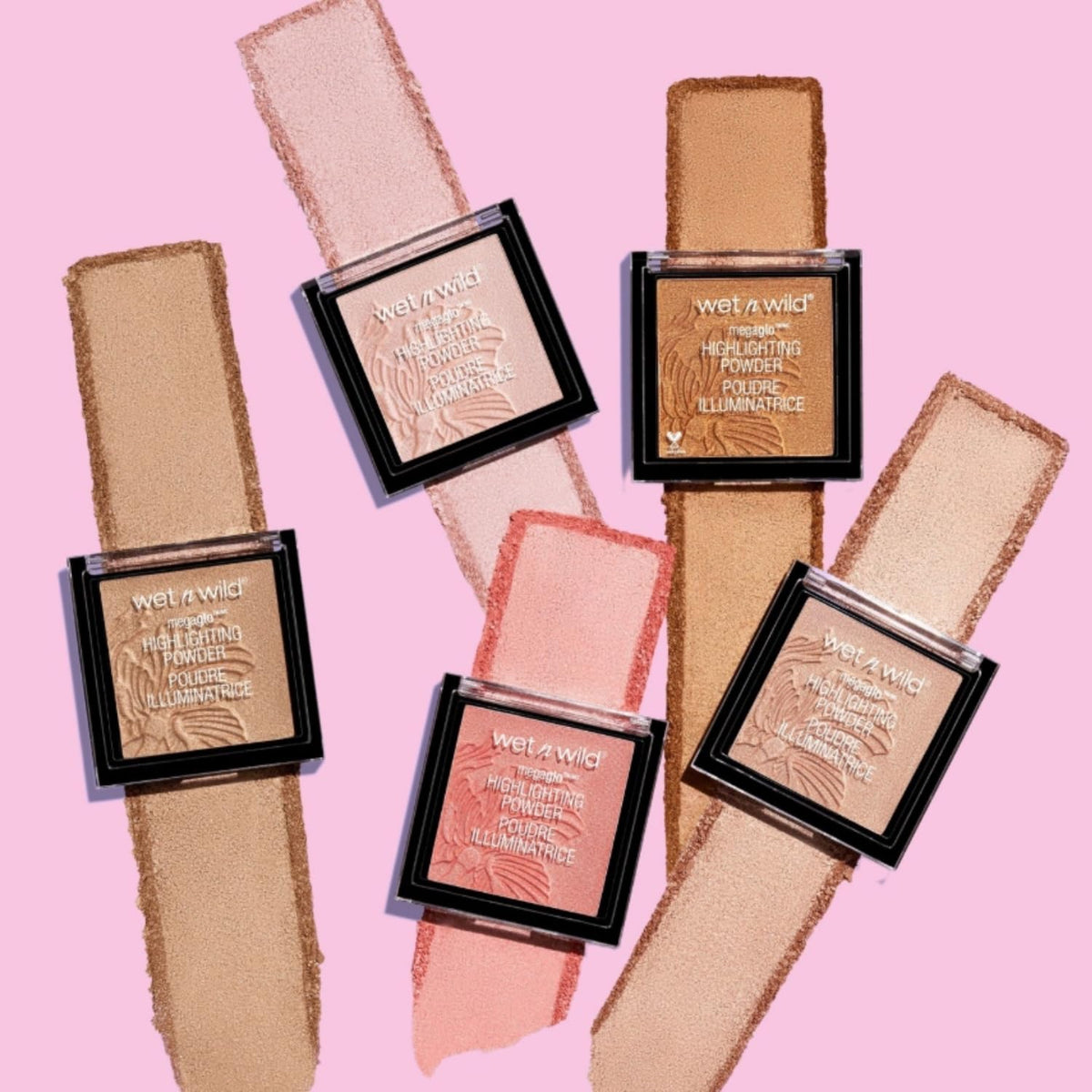 wet n wild MegaGlo Highlighting Powder Pink Rose Gold in makeup setup