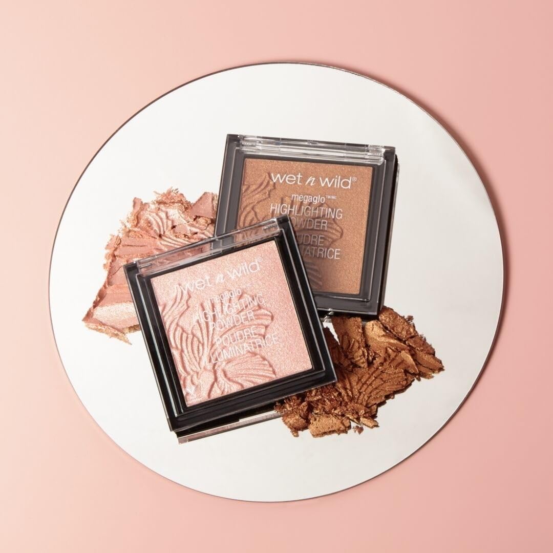 wet n wild MegaGlo Highlighting Powder Pink Rose Gold swatch on skin