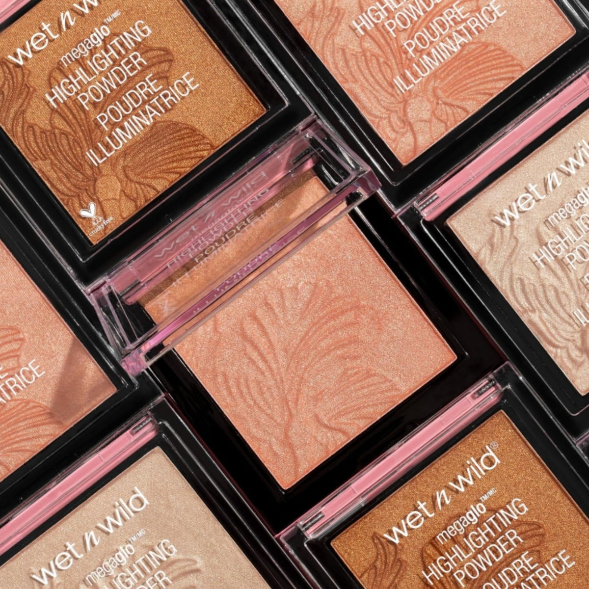 wet n wild MegaGlo Highlighting Powder Warm Gold in beauty setup