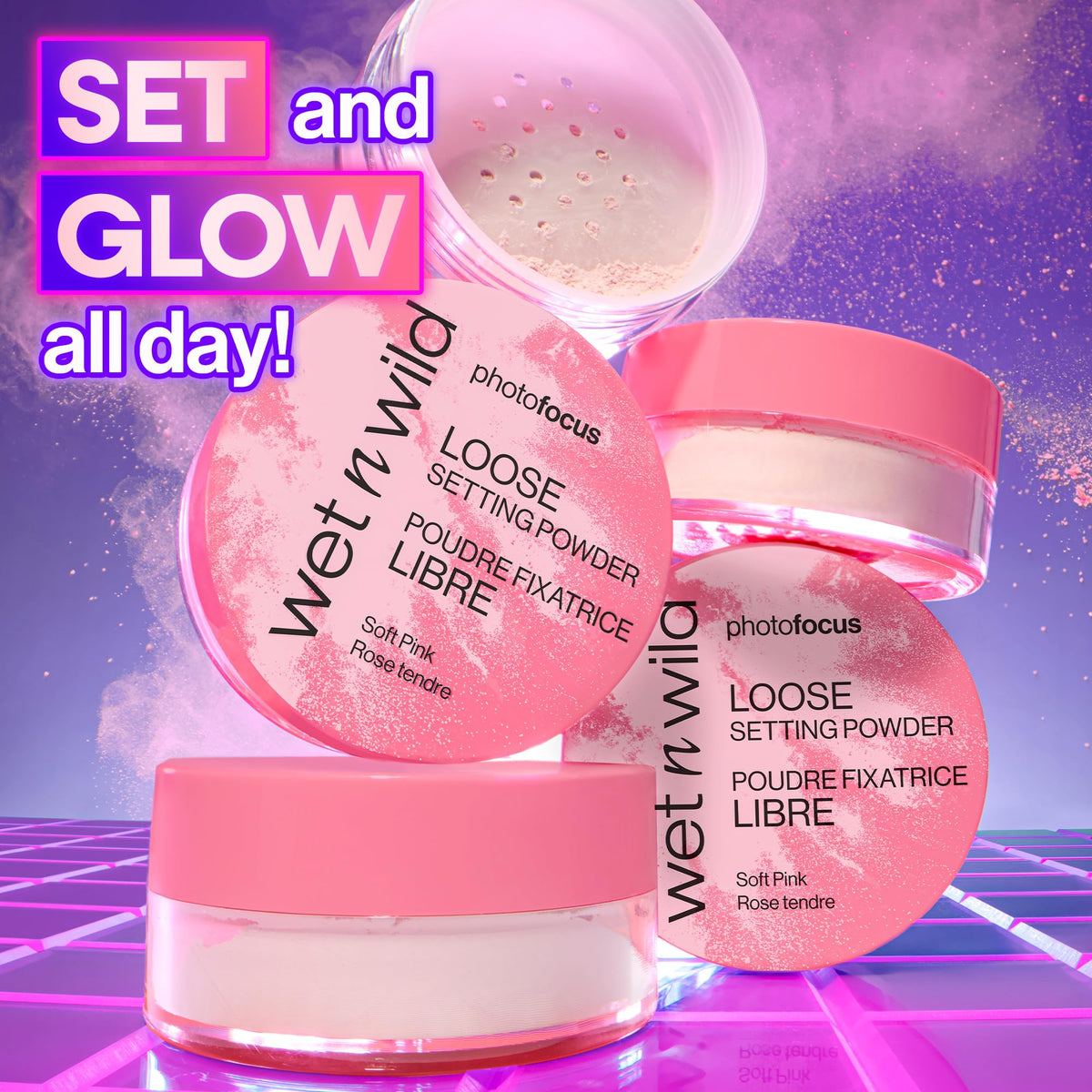 wet n wild Photo Focus Loose Setting Powder Soft Pink packaging