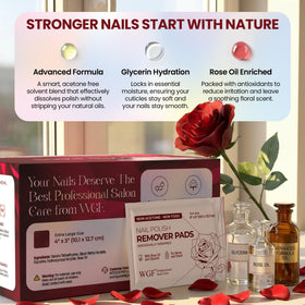 WGF Nail Polish Remover Pads with Rose Oil ingredients
