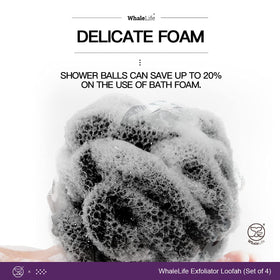 WhaleLife Loofah Sponge in a shower setting