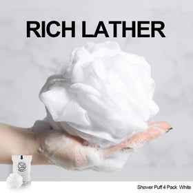 WhaleLife loofah sponge in white, close-up texture