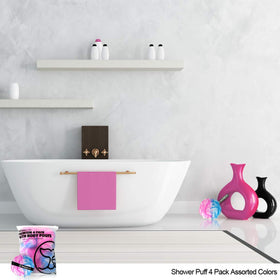 WhaleLife loofah sponge set displayed on a bathroom shelf