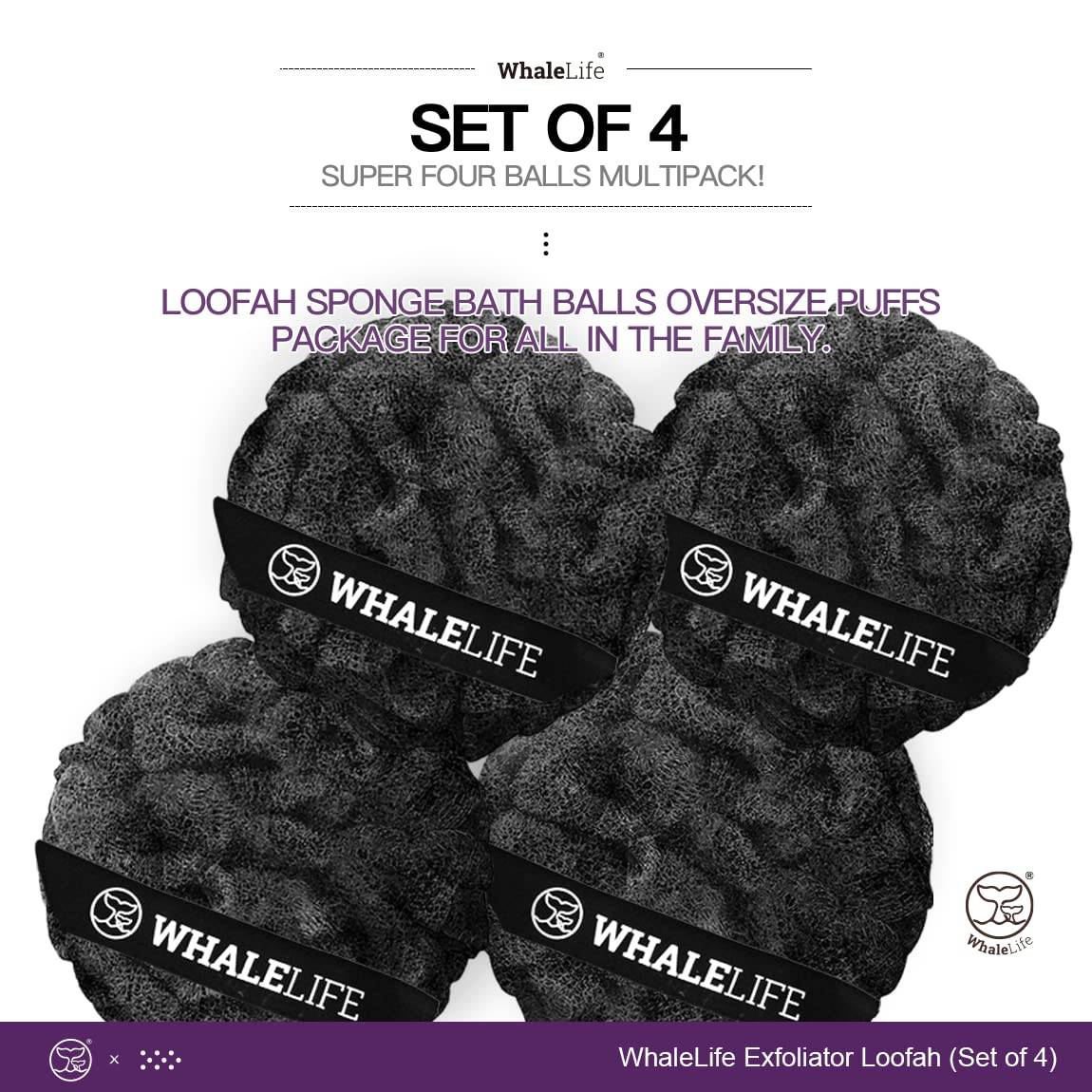 WhaleLife Loofah Sponge with soap for lathering