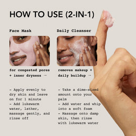 Whipped Korean Face Wash mask application on clean skin