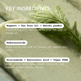 Whipped Korean Face Wash with matcha and tea tree ingredients