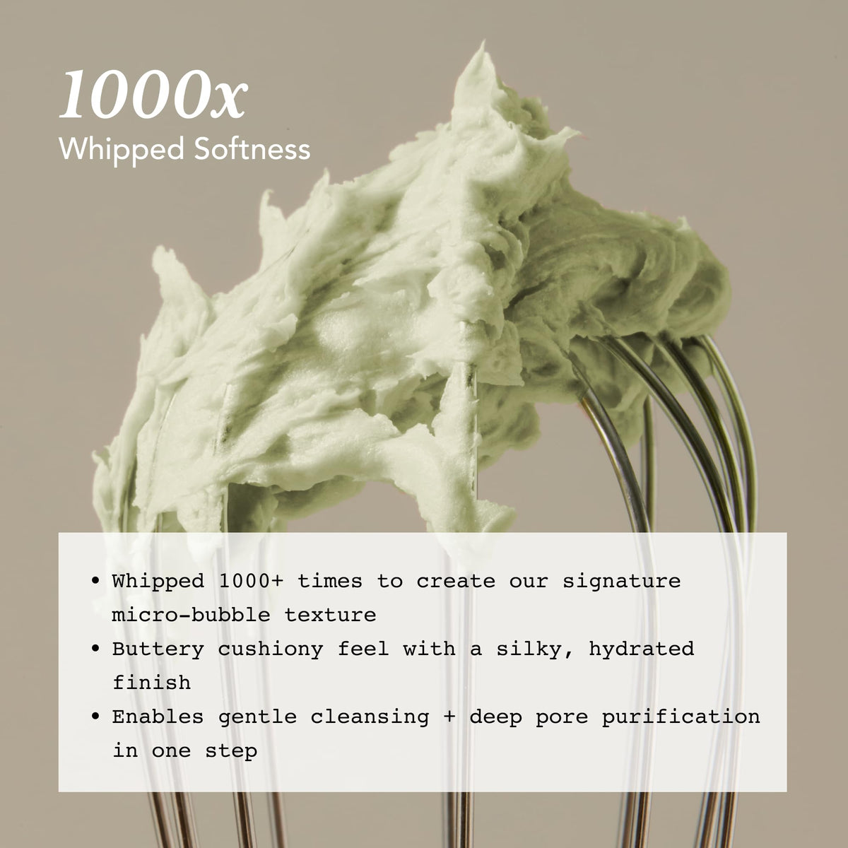 Whipped Korean Skincare Face Wash being applied to skin