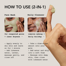 Whipped Korean Skincare Face Wash lathered on hands