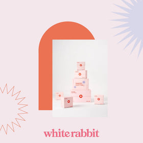 White Rabbit Naked Cotton Classic Cotton Pads on a bathroom counter