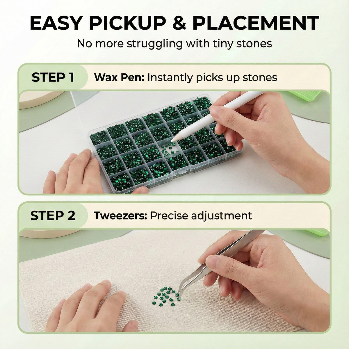 White wax picker pencil for easy gem handling