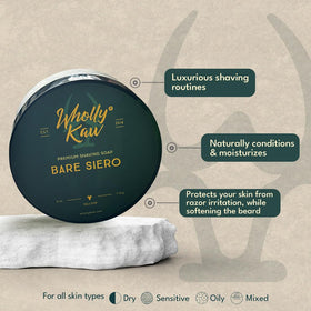 Wholly Kaw Unscented Shaving Soap close-up of texture