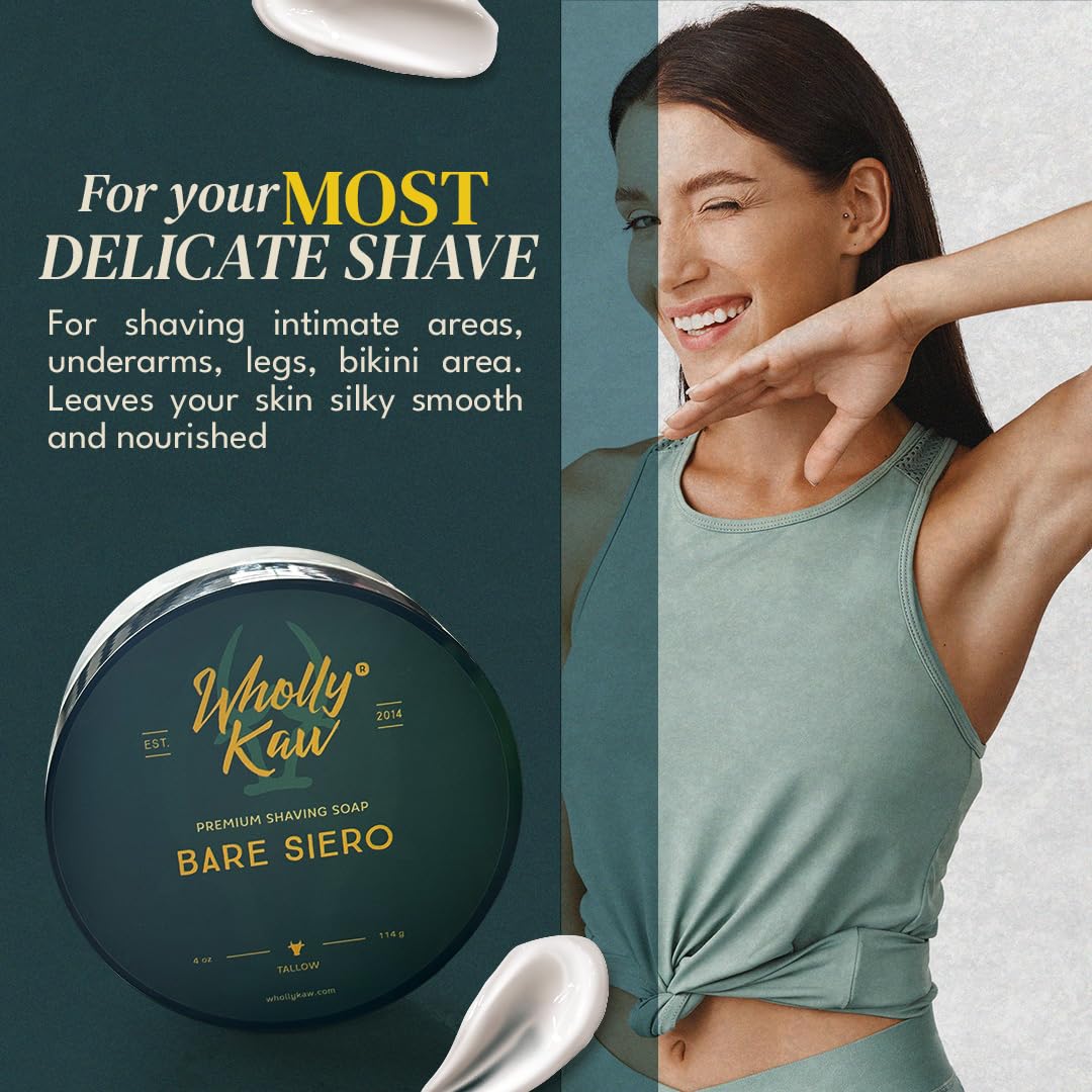 Wholly Kaw Unscented Shaving Soap with shaving brush