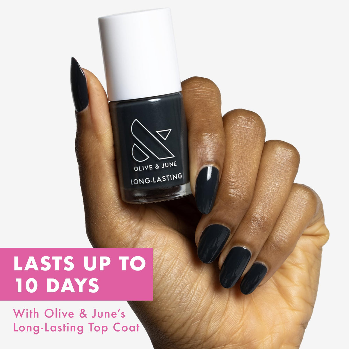 Wide fan brush of Olive & June Nail Polish for easy application
