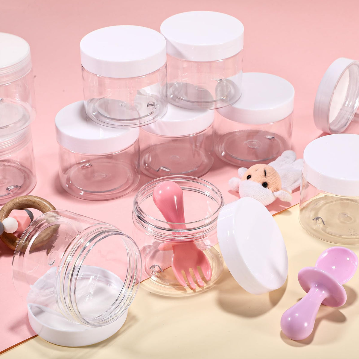 Wide-mouth opening of SATINIOR plastic jar for easy filling