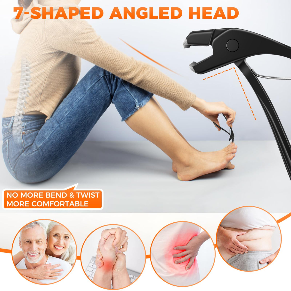 Wide opening toenail clippers for thick nails