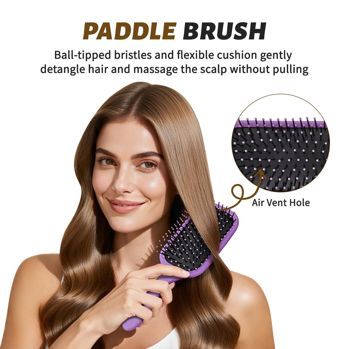 Wide tooth comb from BALON hair brush set, side view
