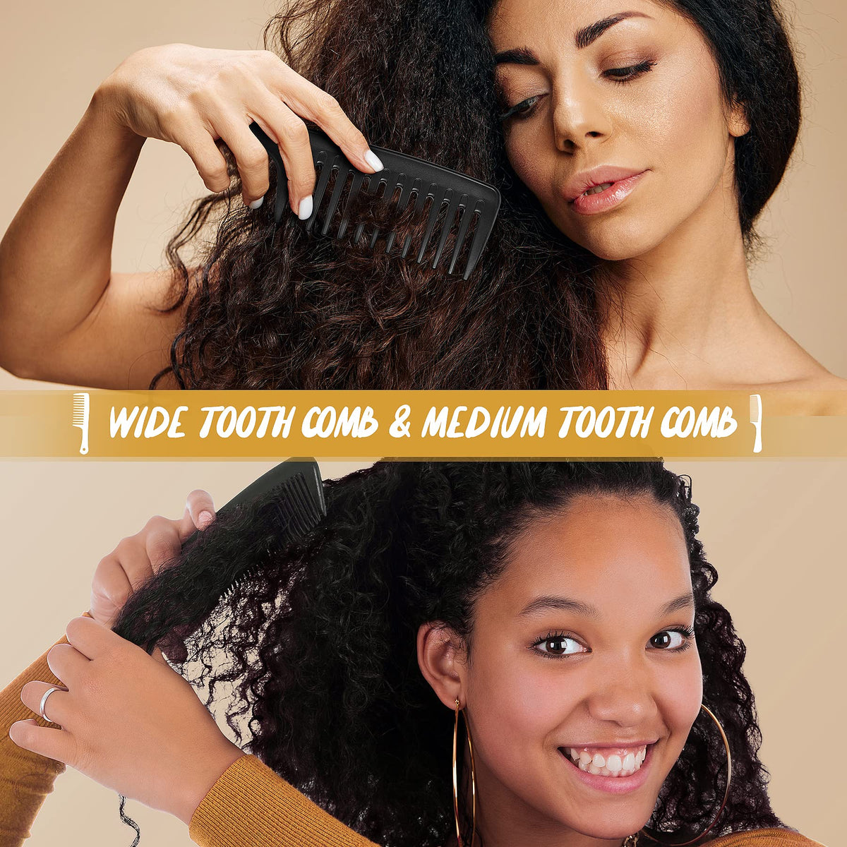 Wide-tooth comb from SALON SILK set for curly hair