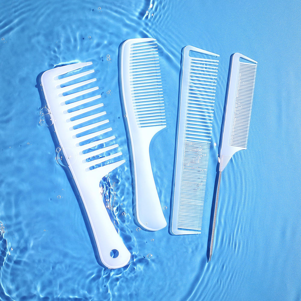 Wide tooth comb from SALON SILK set showing translucent design