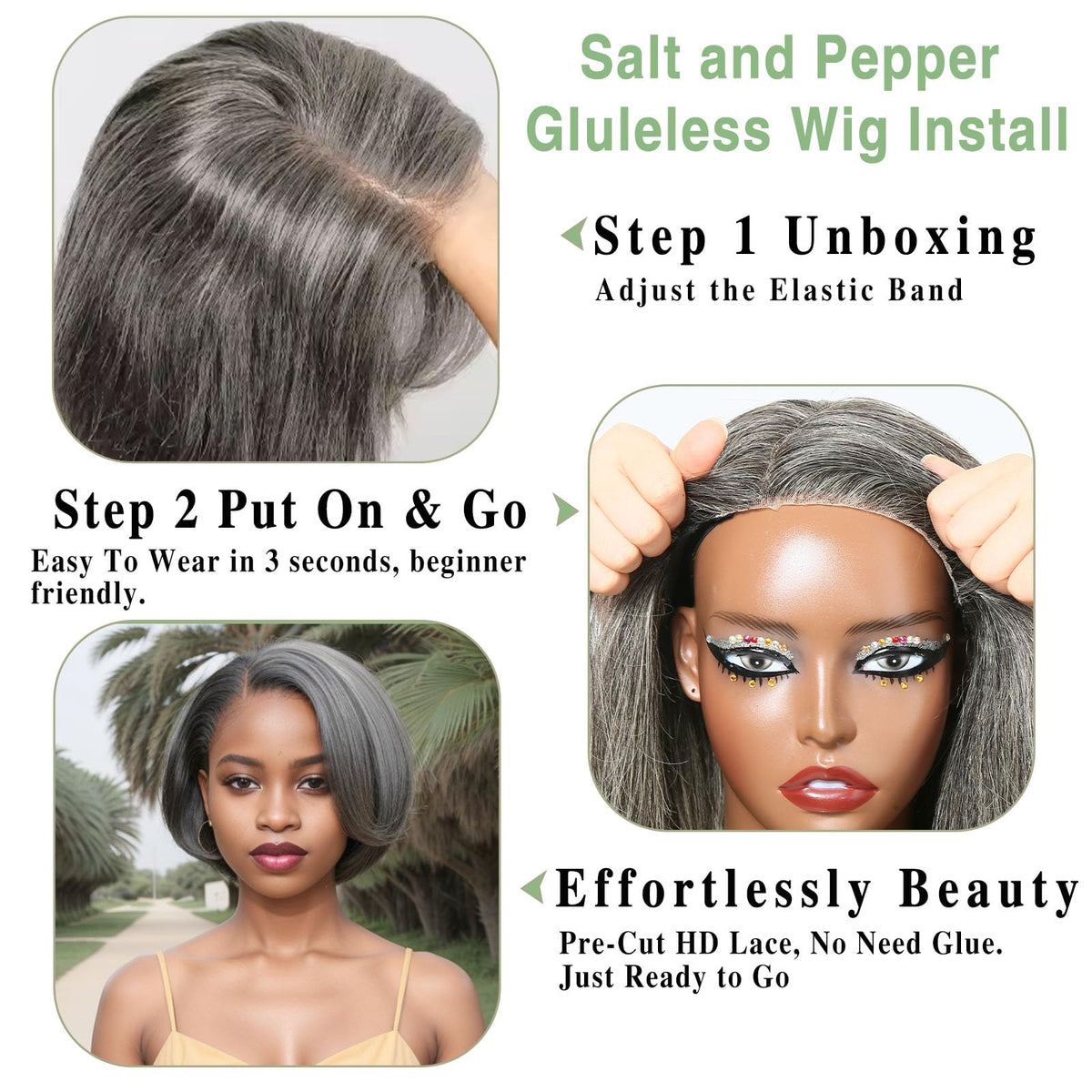 Wig cap and comb included with HANASCC bob wig