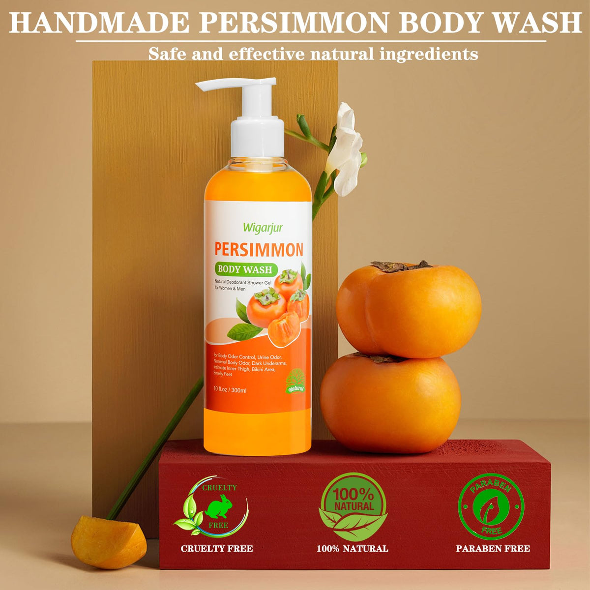 wigarjur Persimmon Body Wash with a sponge