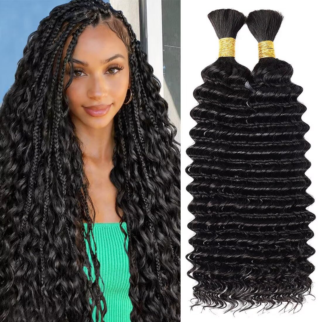WIGGSALONG 18 Inch Curly Virgin Human Hair front view