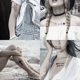 Wild flower temporary tattoos in various designs