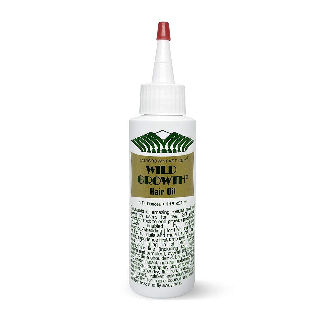 Wild Growth Hair Oil 4oz front view with green bottle