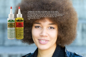 Wild Growth Hair Oil 4oz lifestyle scene with hair styling