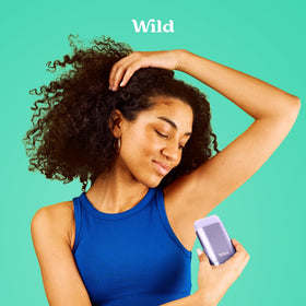 Wild Natural Deodorant refill with ingredients list on display