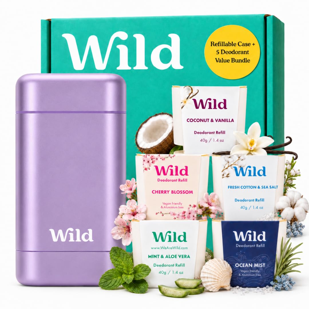 Wild Natural Deodorant Starter Kit purple case front view