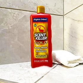 Wildlife Scent Killer Gold Body Wash and Shampoo easy grip bottle