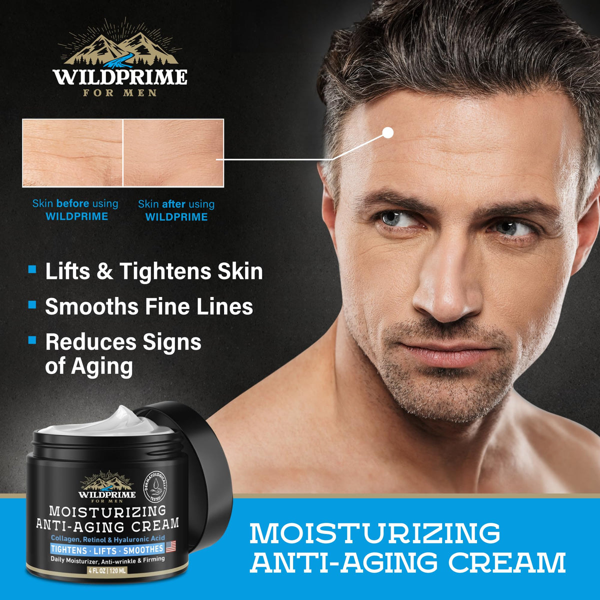 WildPRIME Men's Face Moisturizer Cream 4 oz with packaging